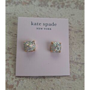 NEW Kate Spade New York Opal Glitter Crystal Square Stud Earrings
